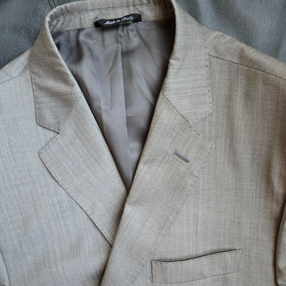 Ermenegildo Zegna Light Grey Silk Suit Jacket Size 44R - Picture 9 of 11
